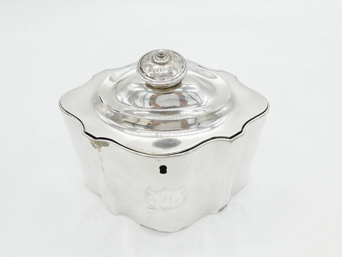 Peter & Jonathan Bateman George III Sterling Silver Tea Caddy Antique 1790 London AF