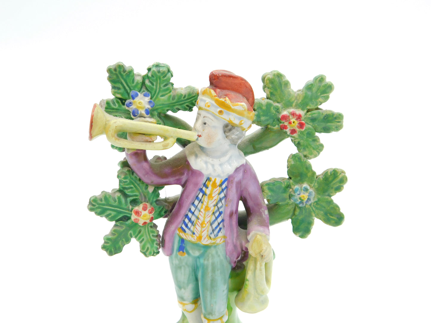 George III Staffordshire Walton Bocage Figure of Trumpet Showman Antique c1820