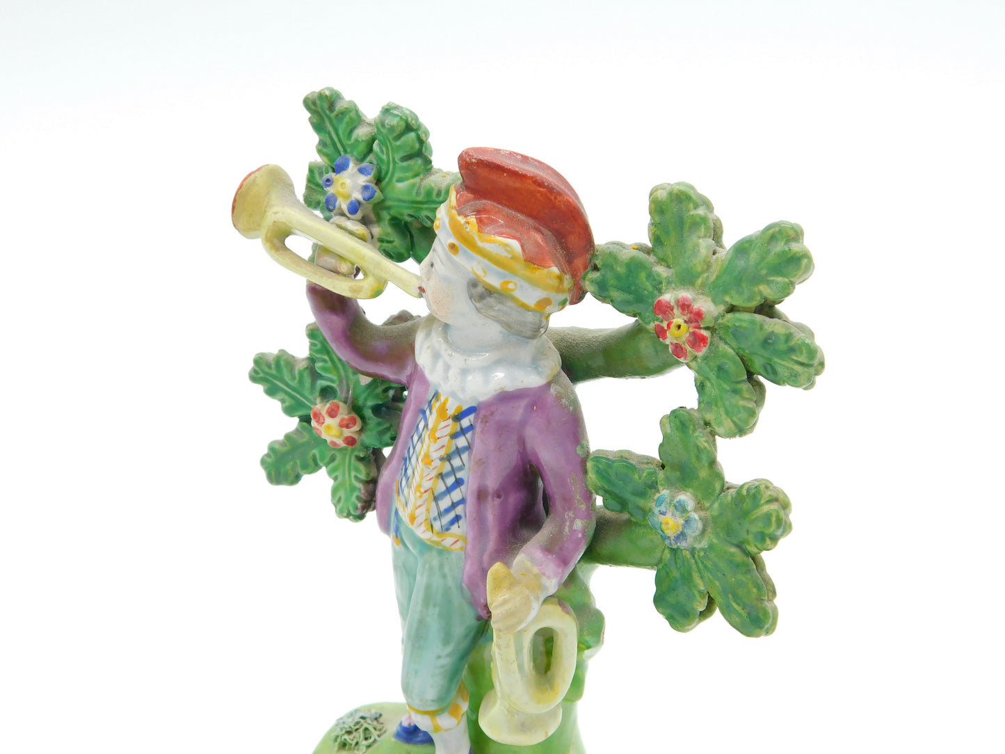 George III Staffordshire Walton Bocage Figure of Trumpet Showman Antique c1820