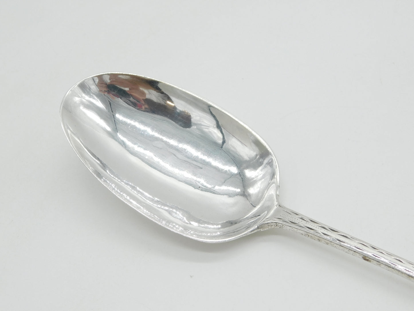 18th Century American Sterling Silver Bright Cut Serving Spoon Antique c1760 William Ball