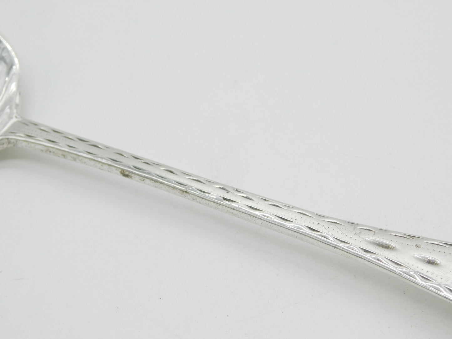 18th Century American Sterling Silver Bright Cut Serving Spoon Antique c1760 William Ball