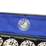 Victorian Boxed Set of Silver Art Nouveau Classical Buttons Antique c1890