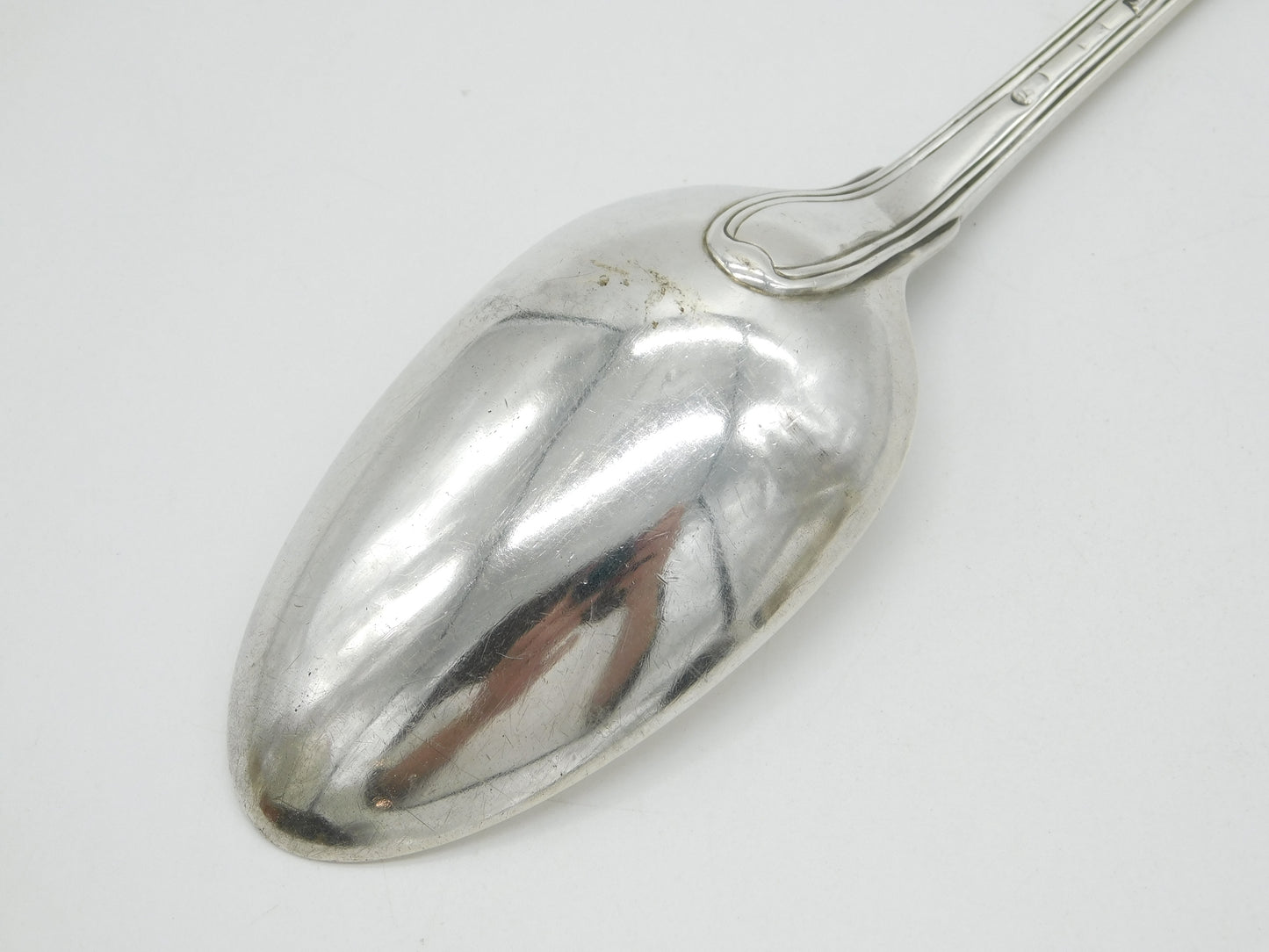 George II Sterling Silver Armorial Crest Basting Spoon Antique c1750 London