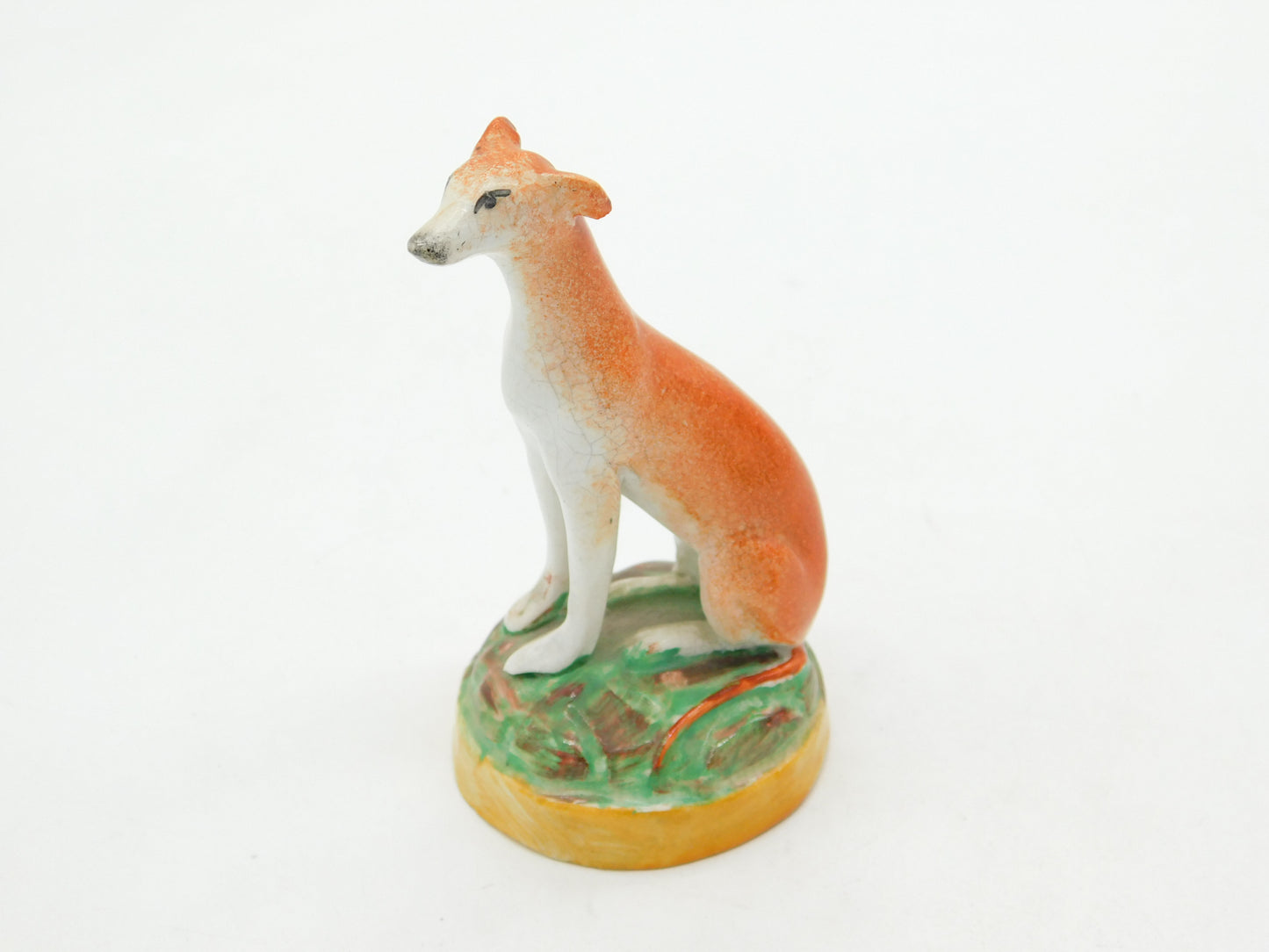 19th Century Staffordshire Seated Greyhound Figure Antique c1840