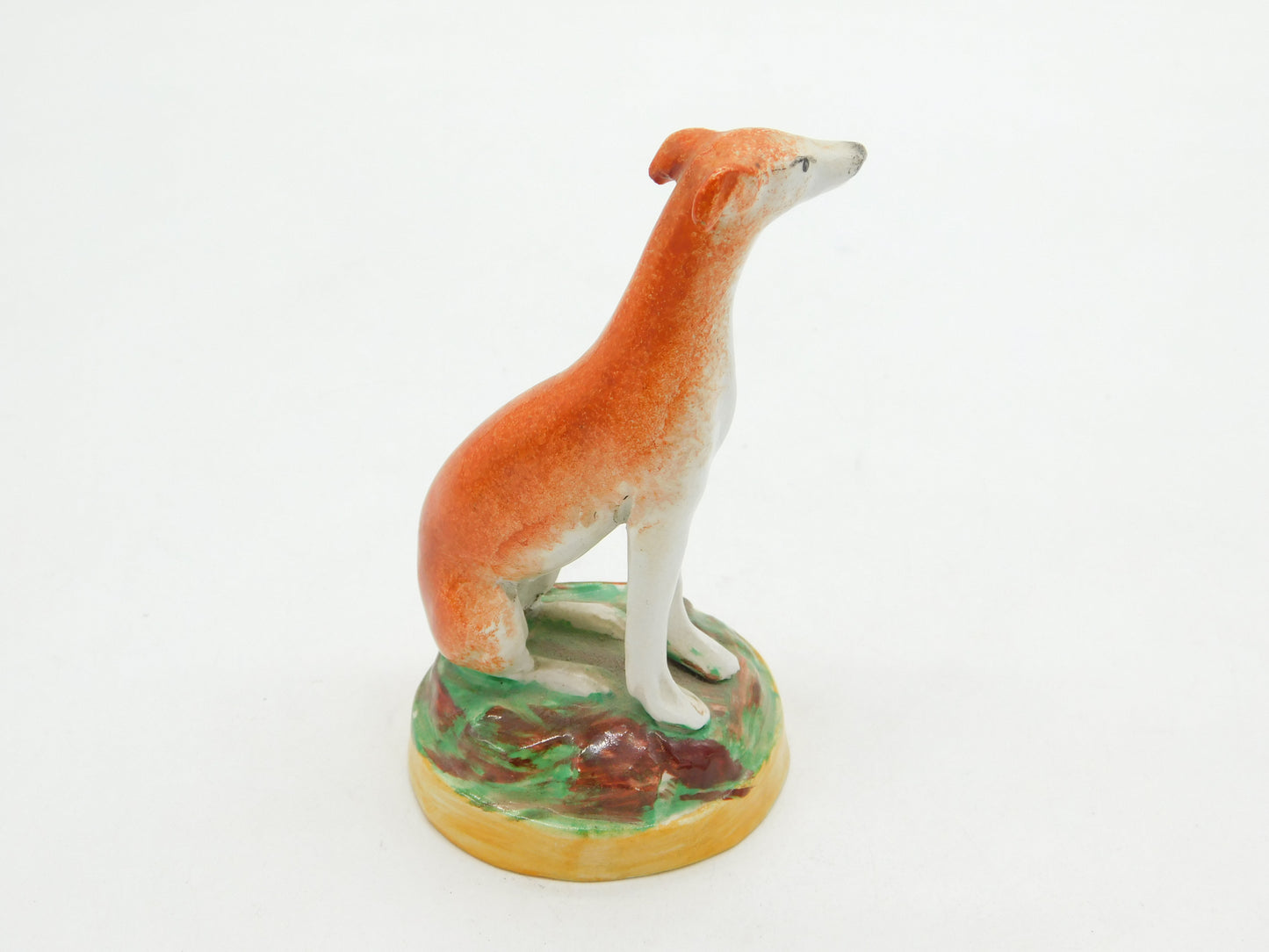 19th Century Staffordshire Seated Greyhound Figure Antique c1840
