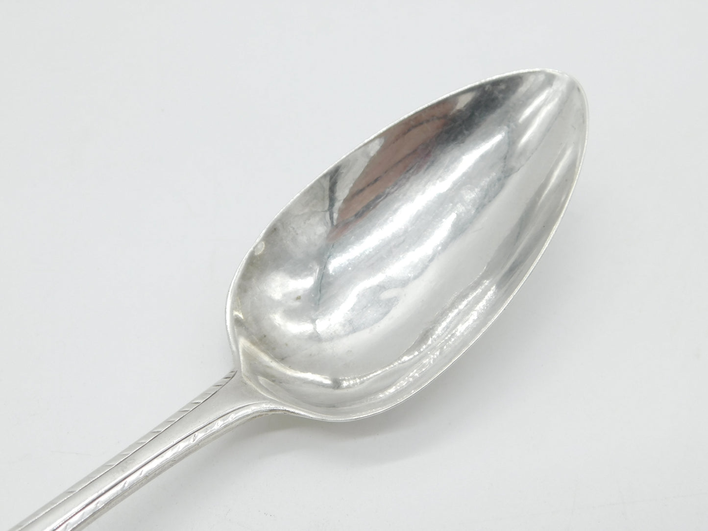 Irish George III Sterling Silver Feathered Serving Spoon Antique 1786 Dublin