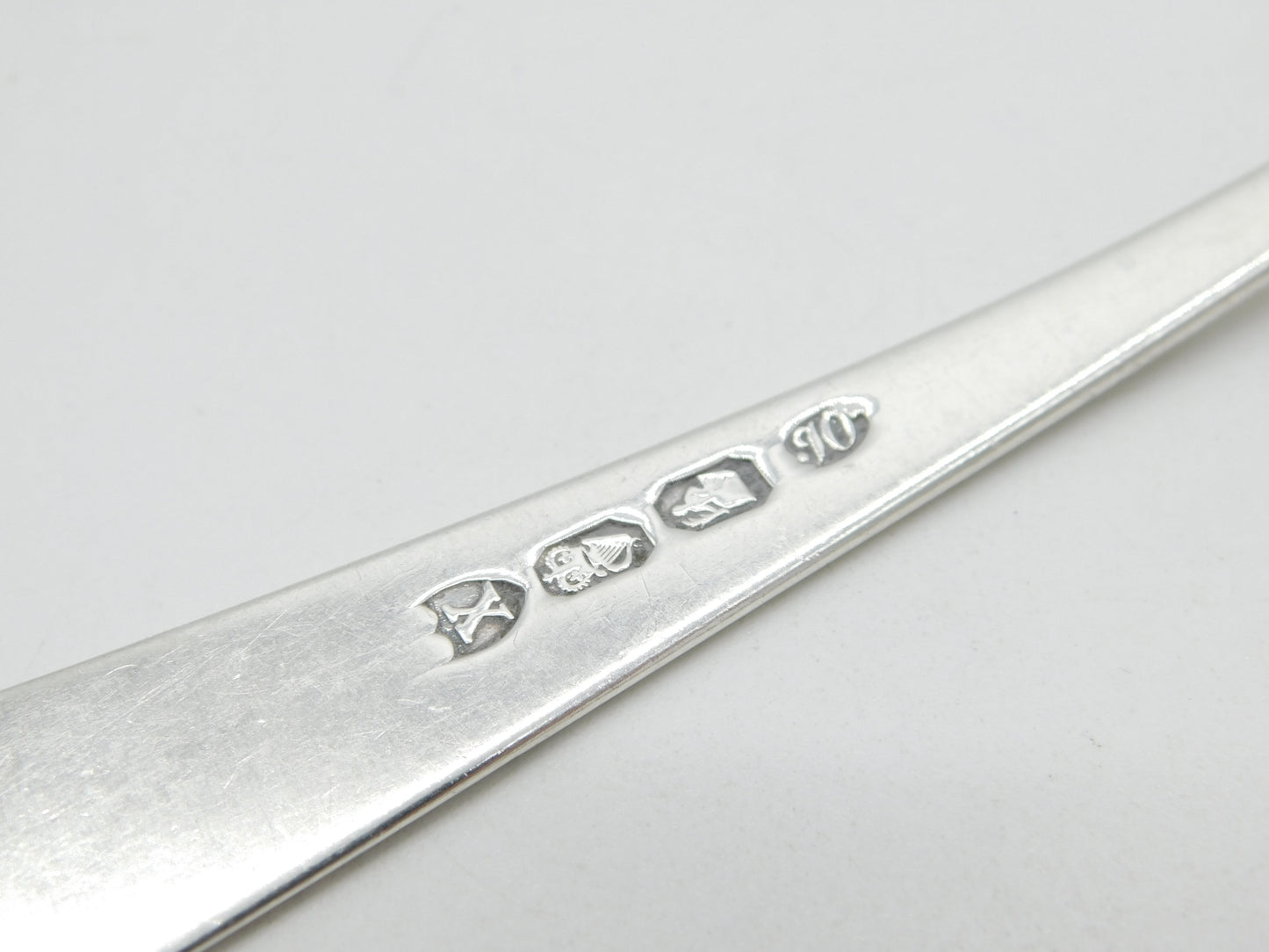 Irish George III Sterling Silver Feathered Serving Spoon Antique 1786 Dublin