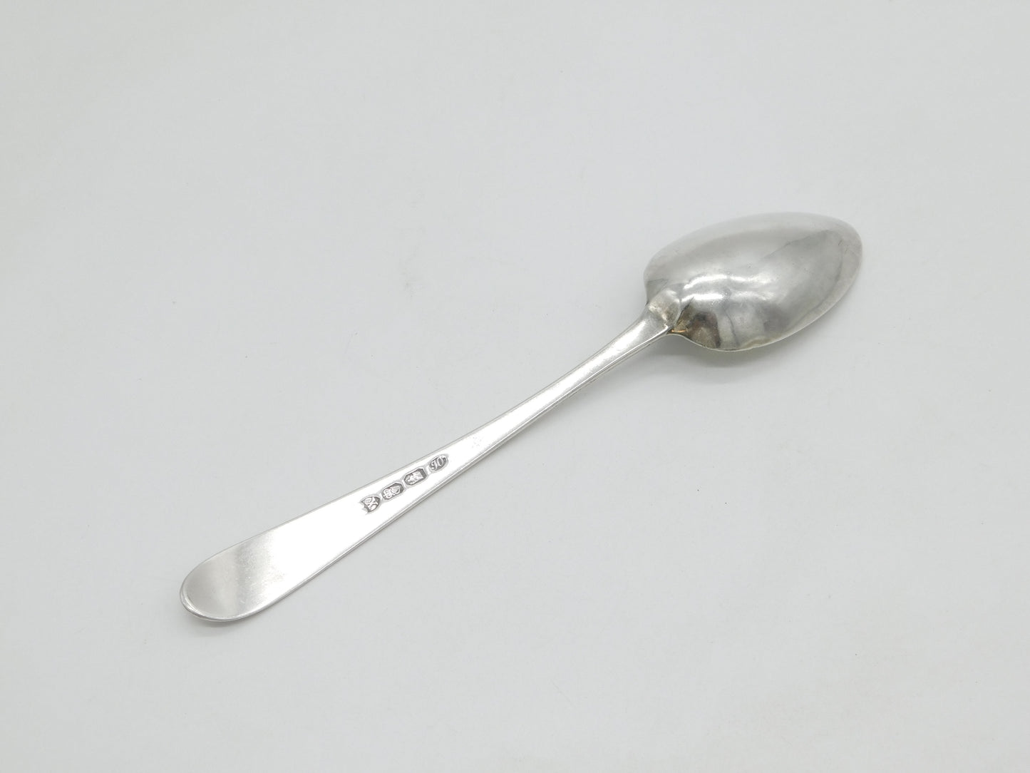 Irish George III Sterling Silver Feathered Serving Spoon Antique 1786 Dublin