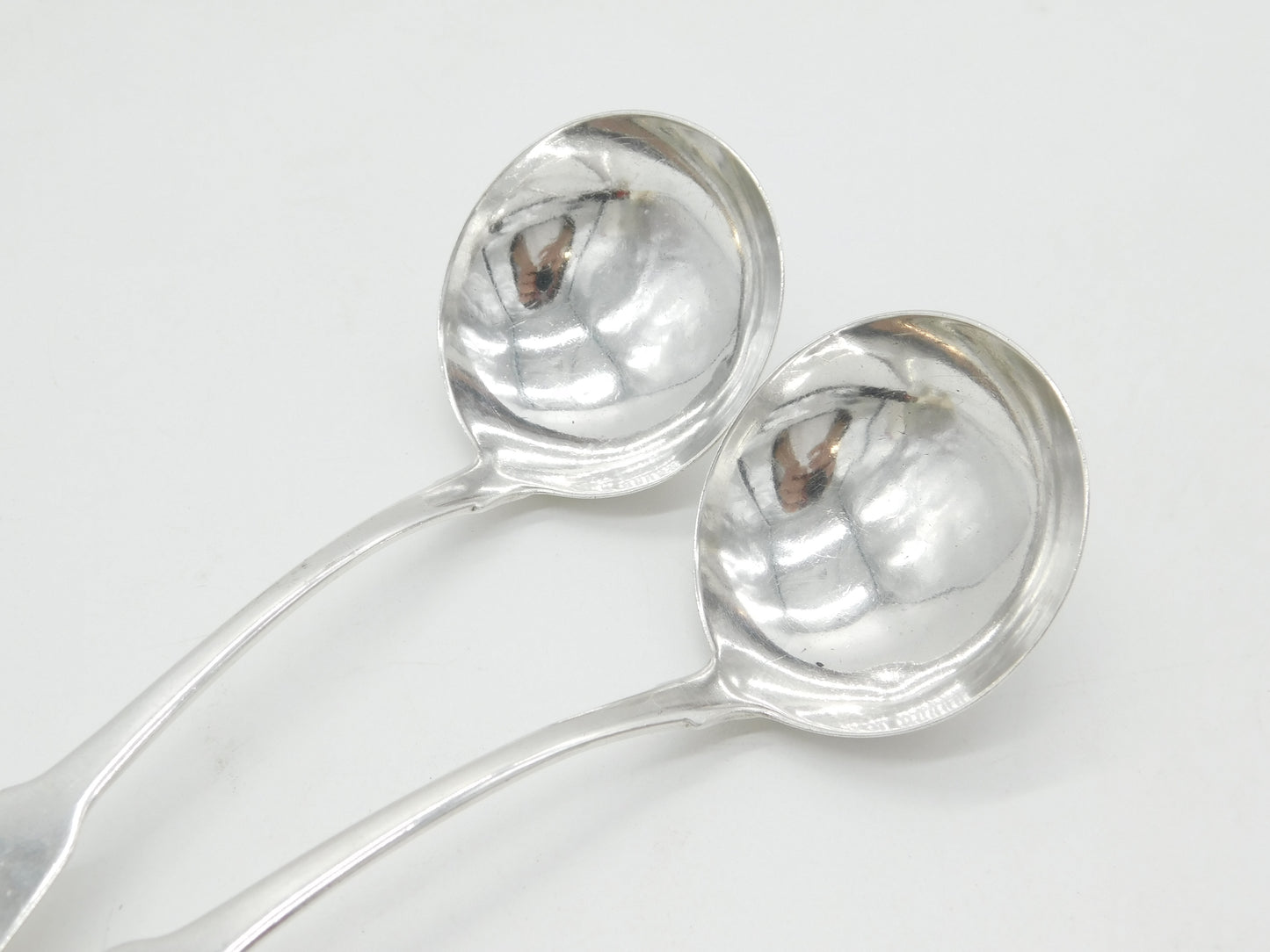 Irish George III Sterling Silver Pair of Sauce Ladles Antique 1812 Dublin John Power