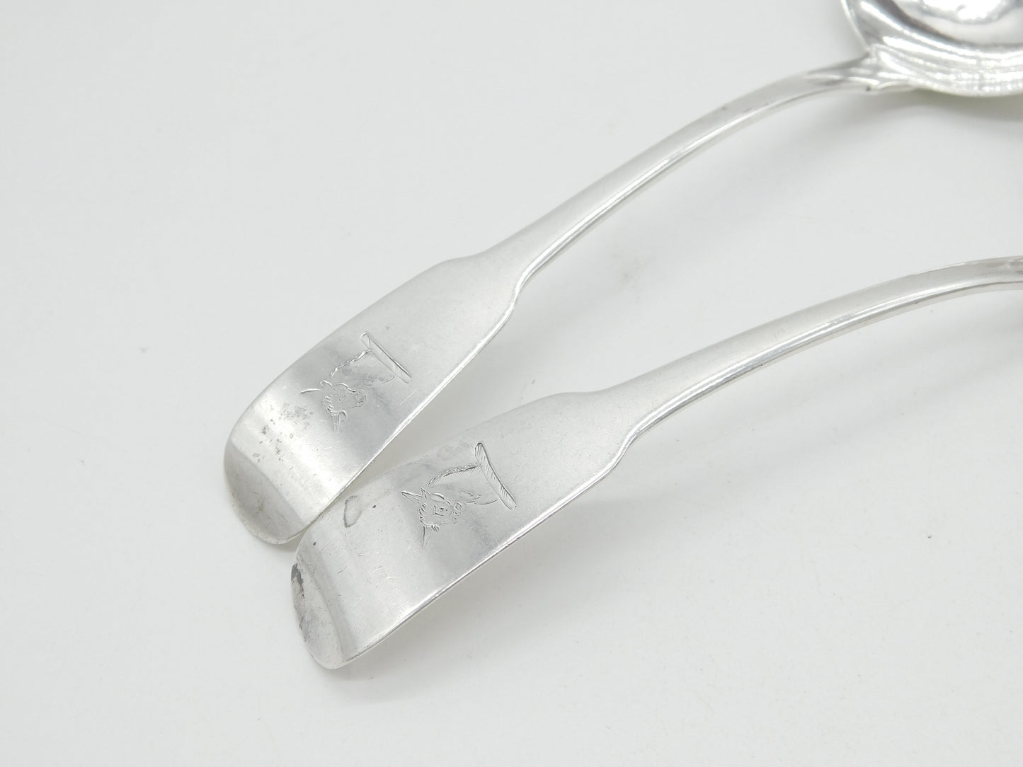 Irish George III Sterling Silver Pair of Sauce Ladles Antique 1812 Dublin John Power