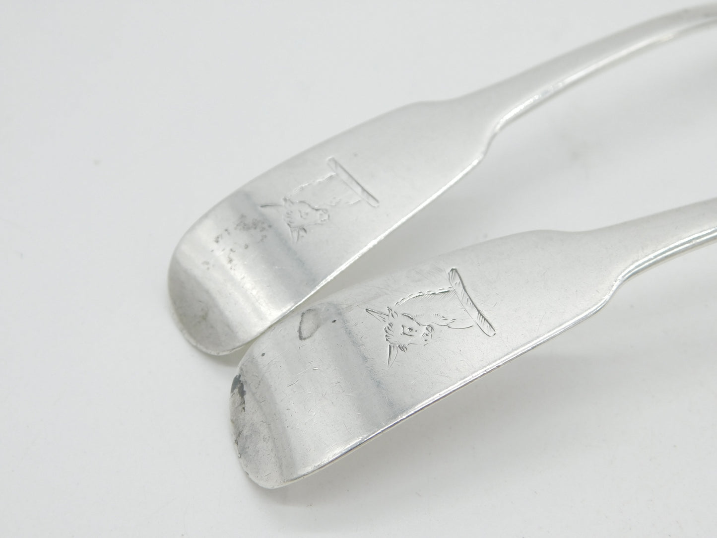 Irish George III Sterling Silver Pair of Sauce Ladles Antique 1812 Dublin John Power