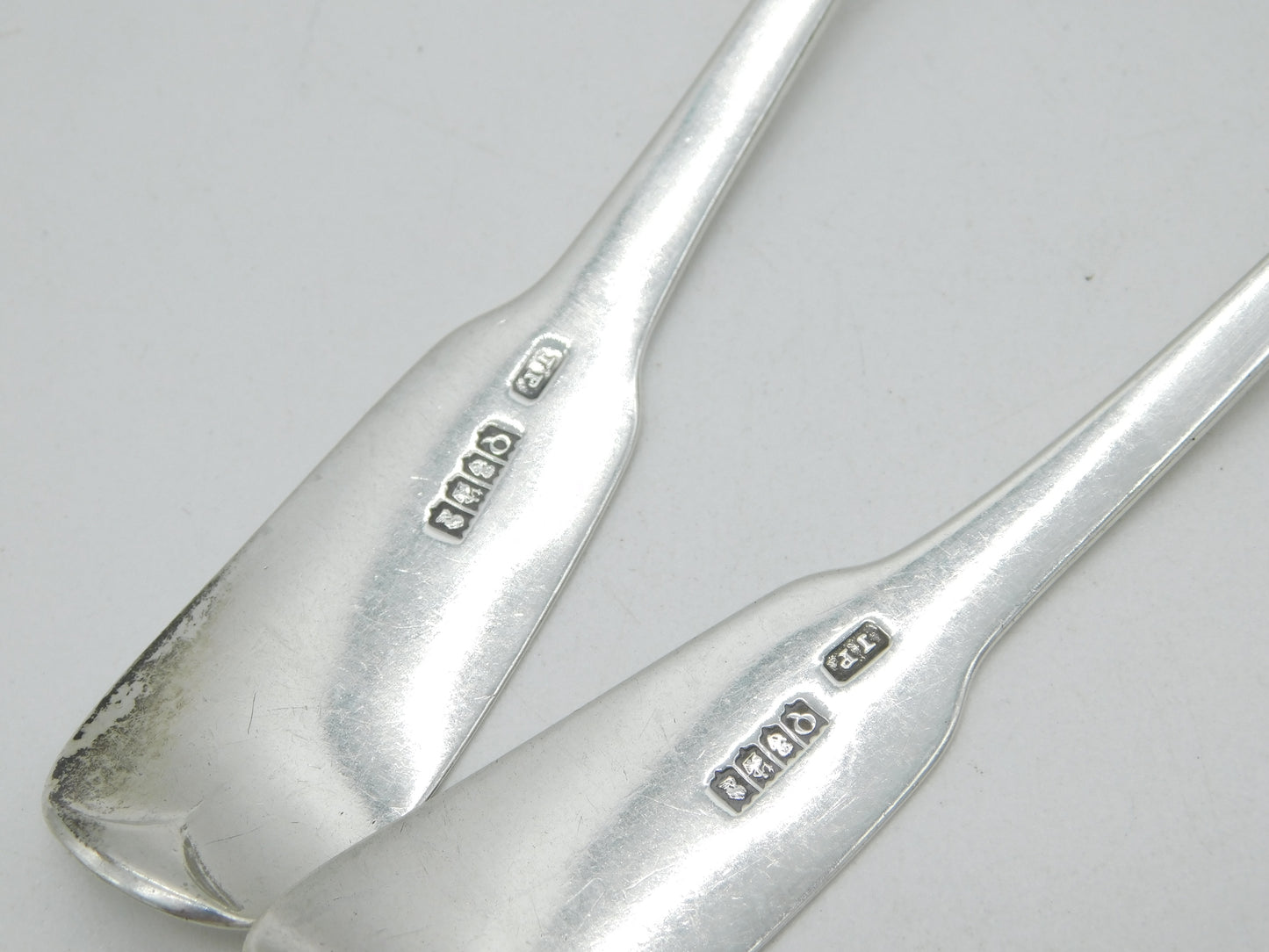 Irish George III Sterling Silver Pair of Sauce Ladles Antique 1812 Dublin John Power