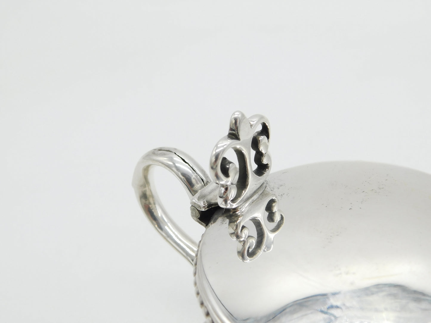 Early-Victorian Sterling Silver Pierced Mustard Pot Antique 1849 Sheffield
