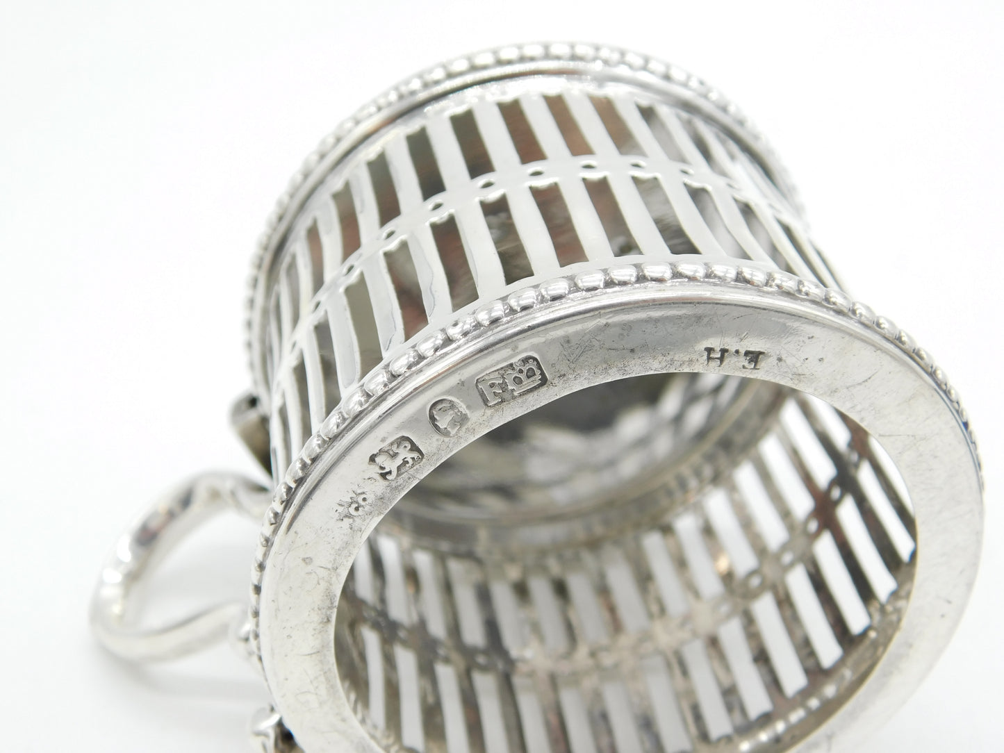 Early-Victorian Sterling Silver Pierced Mustard Pot Antique 1849 Sheffield