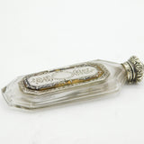 French 18th Century Sterling Silver, Cut Glass & Enamel Apothecary Potion Bottle Bottle Antique c1760