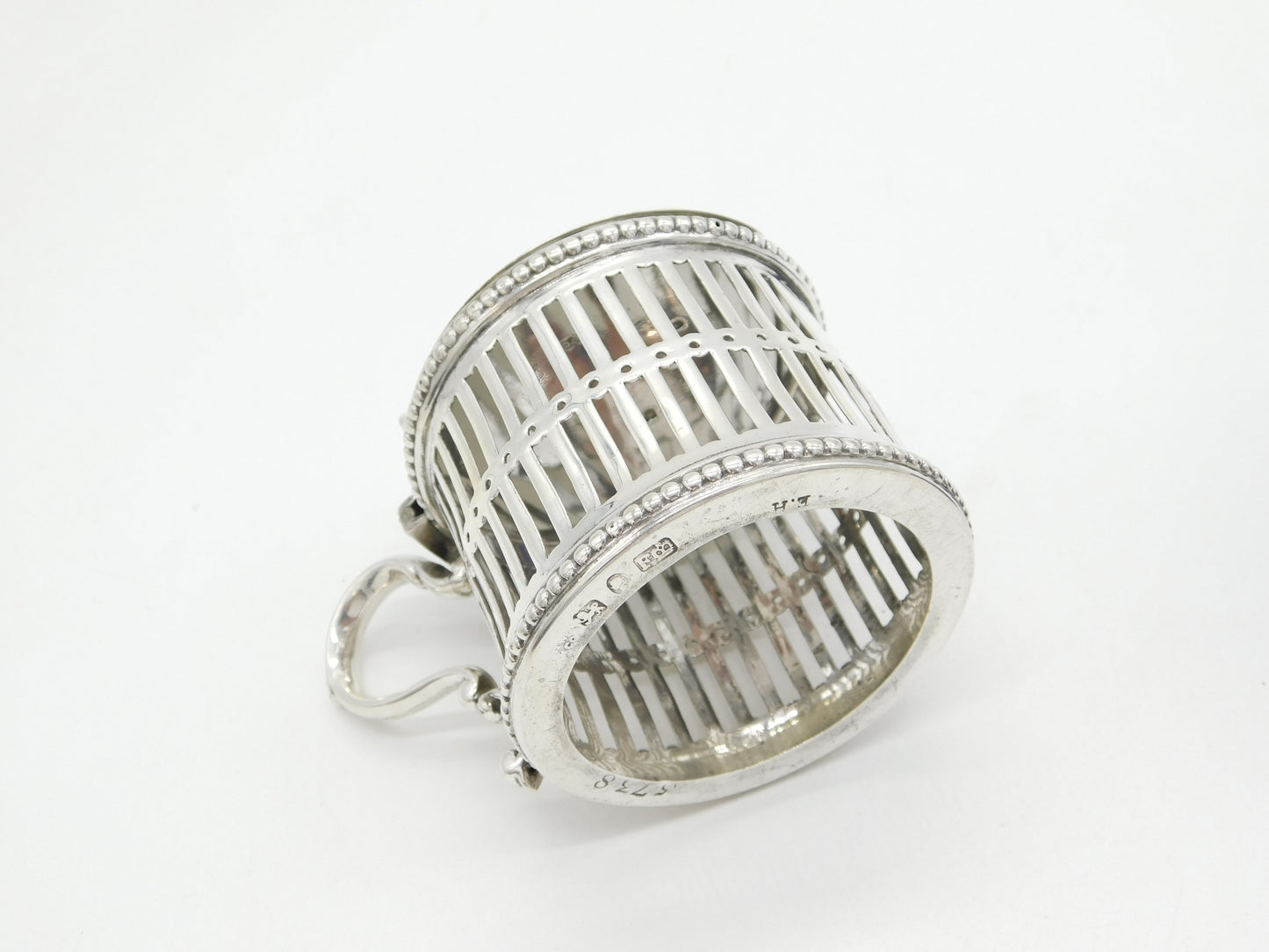 Early-Victorian Sterling Silver Pierced Mustard Pot Antique 1849 Sheffield