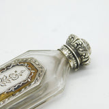 French 18th Century Sterling Silver, Cut Glass & Enamel Apothecary Potion Bottle Bottle Antique c1760