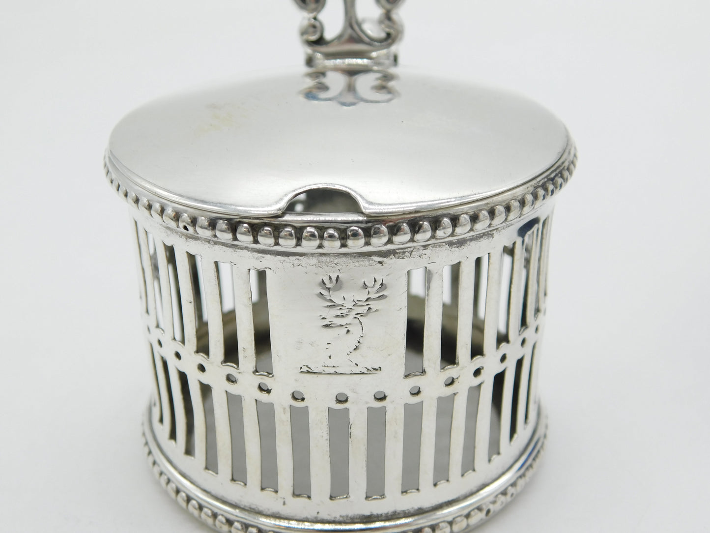 Early-Victorian Sterling Silver Pierced Mustard Pot Antique 1849 Sheffield