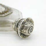 French 18th Century Sterling Silver, Cut Glass & Enamel Apothecary Potion Bottle Bottle Antique c1760