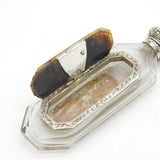French 18th Century Sterling Silver, Cut Glass & Enamel Apothecary Potion Bottle Bottle Antique c1760