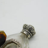French 18th Century Sterling Silver, Cut Glass & Enamel Apothecary Potion Bottle Bottle Antique c1760