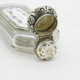 French 18th Century Sterling Silver, Cut Glass & Enamel Apothecary Potion Bottle Bottle Antique c1760