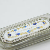 French 18th Century Sterling Silver, Cut Glass & Enamel Apothecary Potion Bottle Bottle Antique c1760