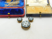 Victorian 9ct Yellow Gold & Carved Sardonyx Collar Stud Button Collection c1860