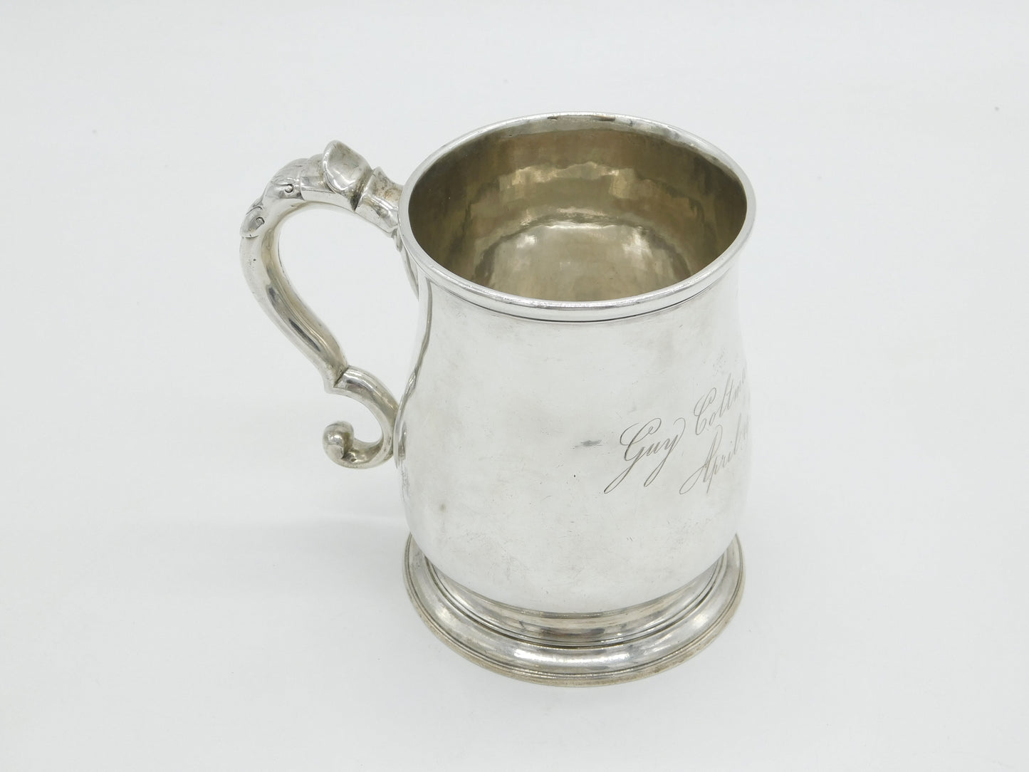 Newcastle George II Sterling Silver Baluster Half-Pint Tankard Antique 1743