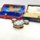 Victorian 9ct Yellow Gold & Carved Sardonyx Collar Stud Button Collection c1860