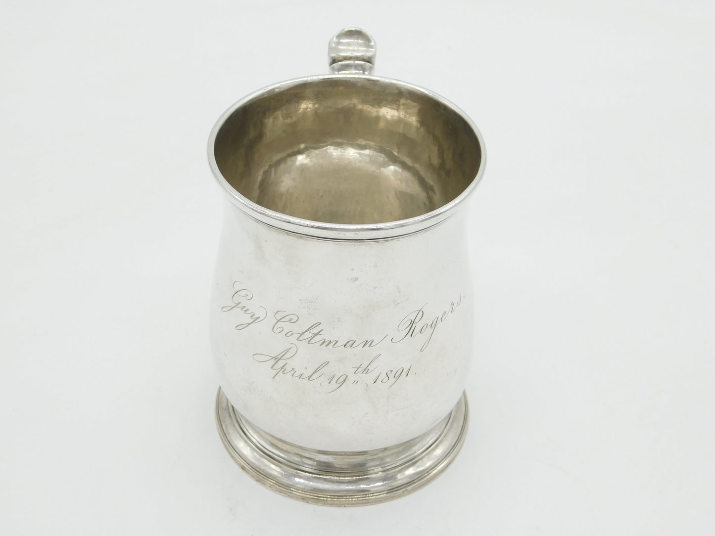 Newcastle George II Sterling Silver Baluster Half-Pint Tankard Antique 1743