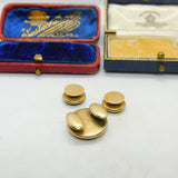 Victorian 9ct Yellow Gold & Carved Sardonyx Collar Stud Button Collection c1860