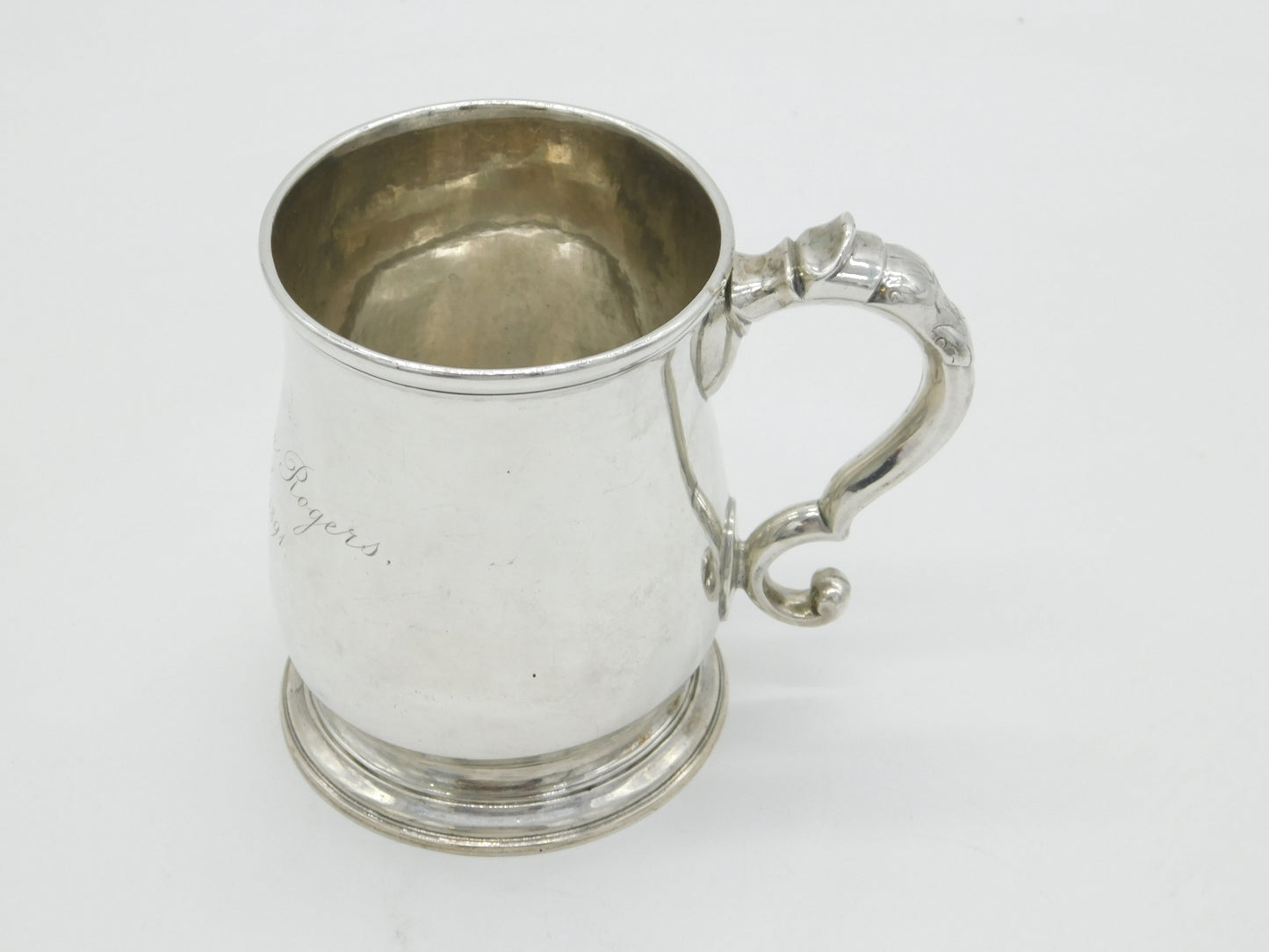 Newcastle George II Sterling Silver Baluster Half-Pint Tankard Antique 1743