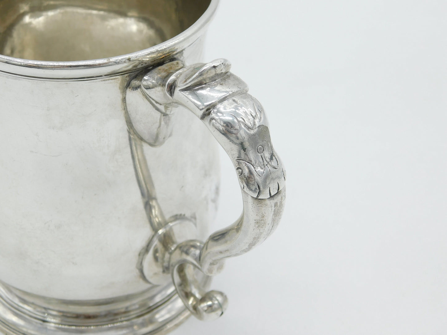 Newcastle George II Sterling Silver Baluster Half-Pint Tankard Antique 1743