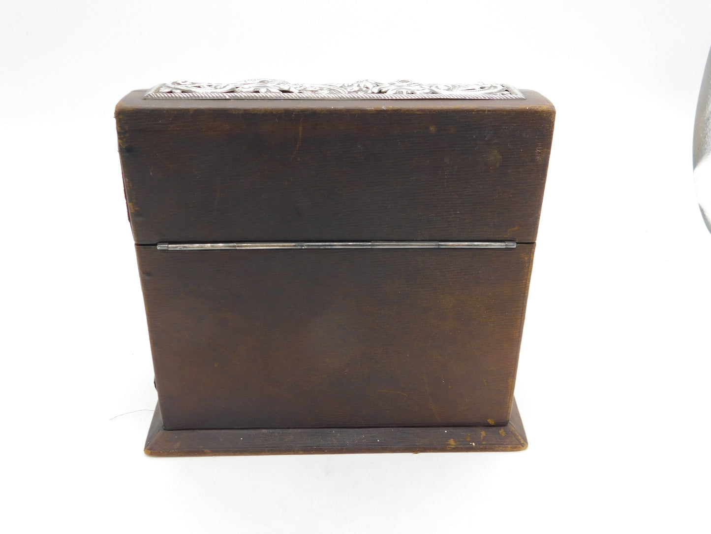 Edwardian Large Sterling Silver Mounted Desk Tidy Stand Antique 1902 Birmingham