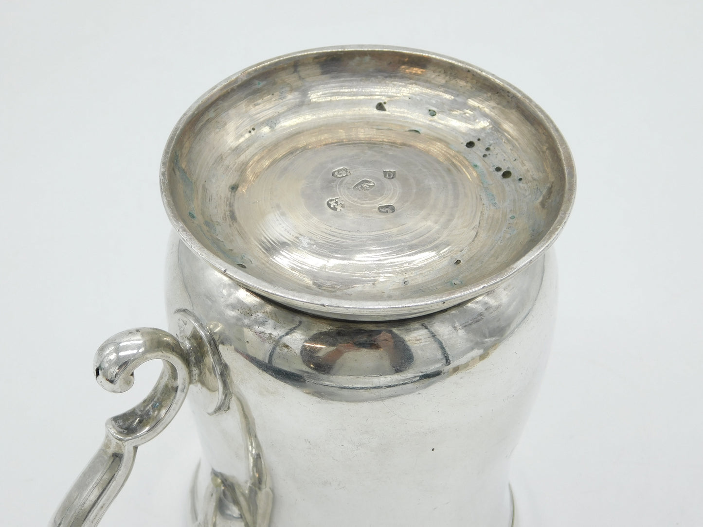Newcastle George II Sterling Silver Baluster Half-Pint Tankard Antique 1743