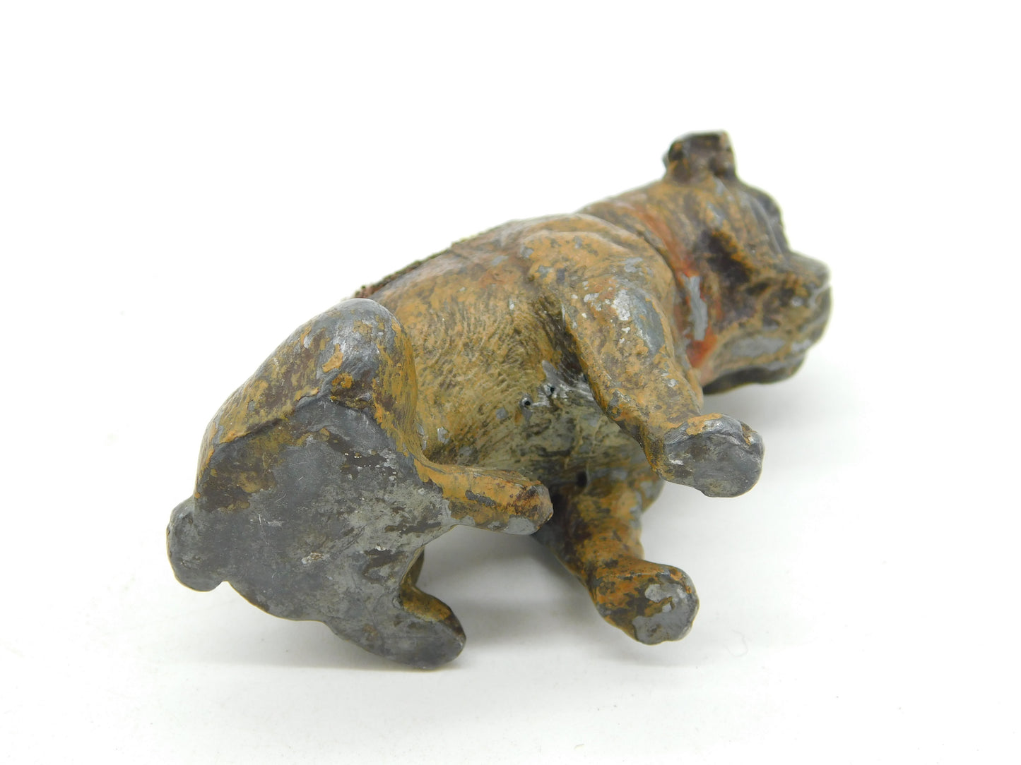19th Century Cold Painted Spelter Novelty Bulldog Pin Cushion Antique c1860