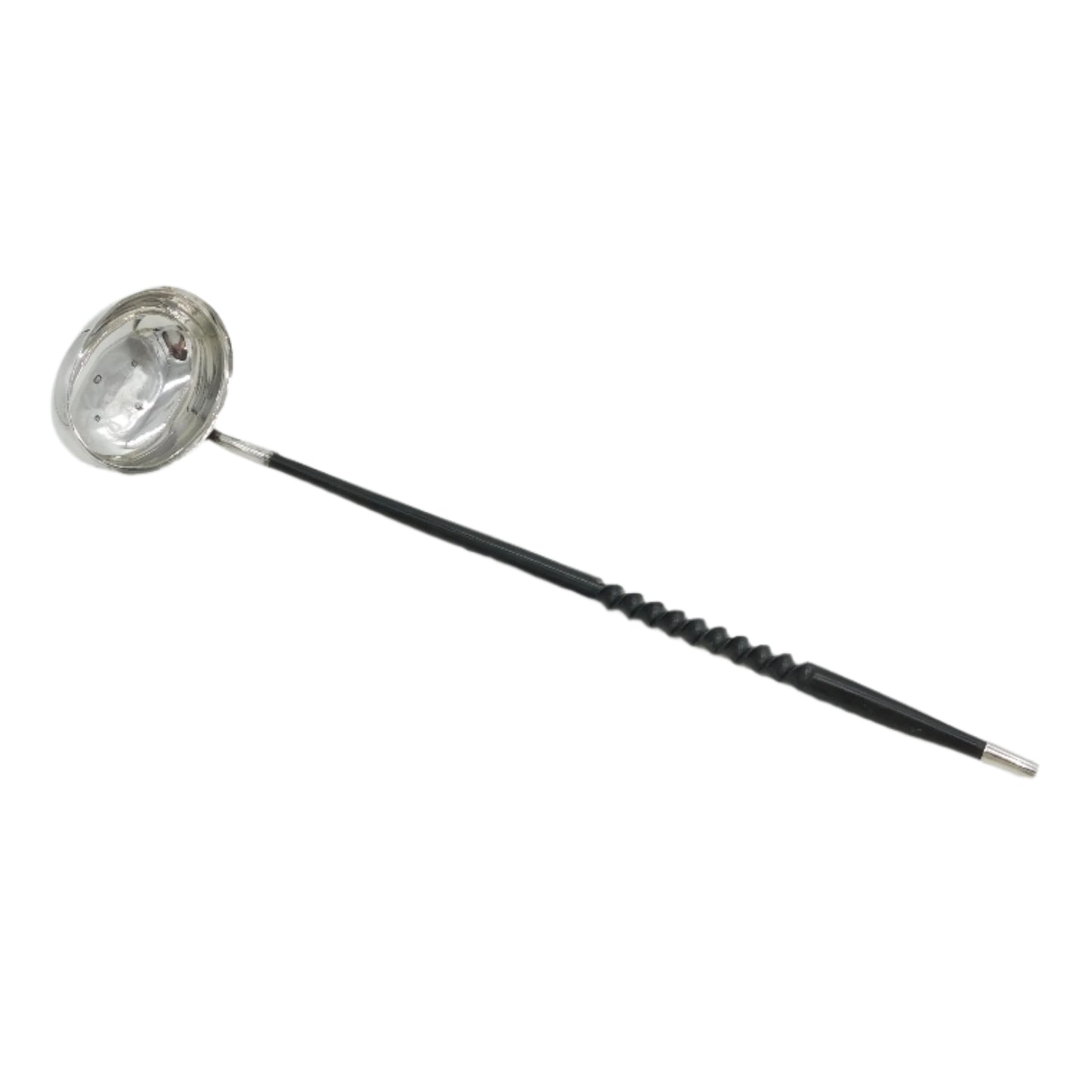 Sterling Silver Georgian Style Ebony Handled Toddy Ladle Vintage 1975 Sheffield