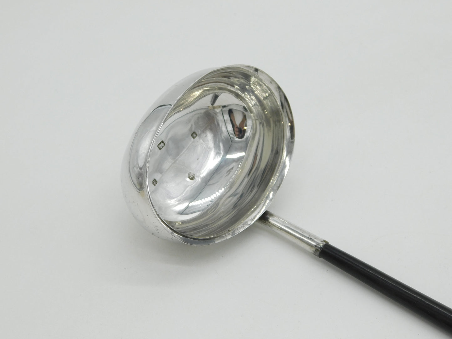Sterling Silver Georgian Style Ebony Handled Toddy Ladle Vintage 1975 Sheffield