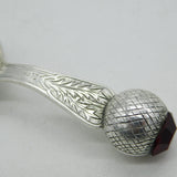 Sterling Silver Scottish Thistle Form Inverness Souvenir Tea Caddy Spoon Antique 1928 Birmingham