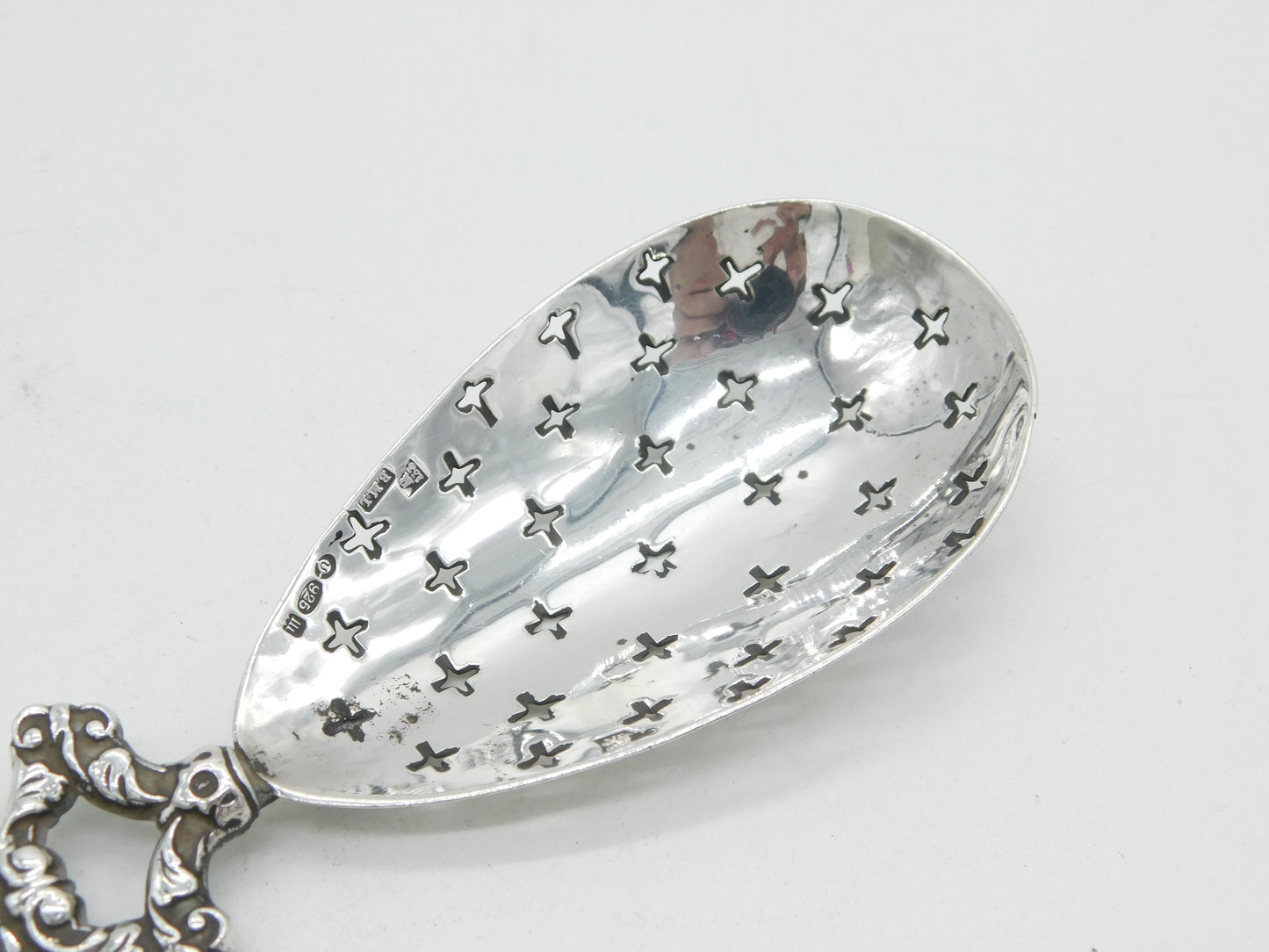Edwardian Sterling Silver Dutch Ship Sugar Caster Spoon Antique 1907 London