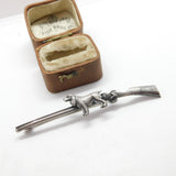 Sterling Silver Shotting Interest Spaniel with Gun Brooch Antique c1920 Deco