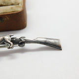 Sterling Silver Shotting Interest Spaniel with Gun Brooch Antique c1920 Deco