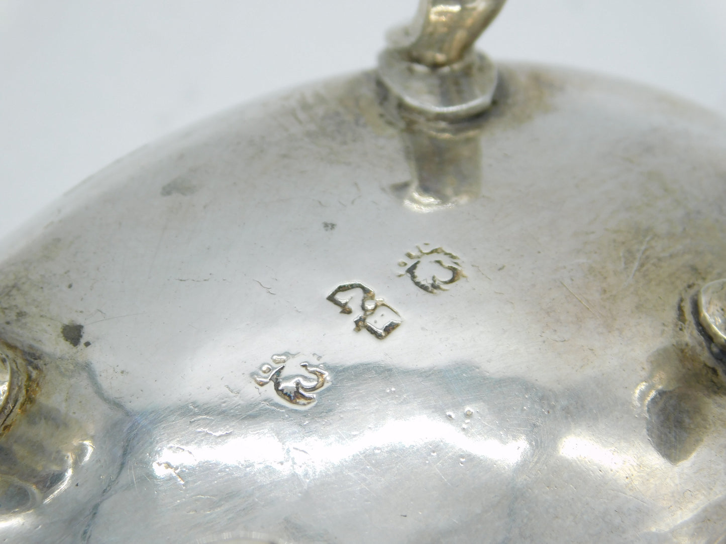 18th Century Austrian Sterling Silver 'Carpe Diem' Salt Cellar Antique c1780