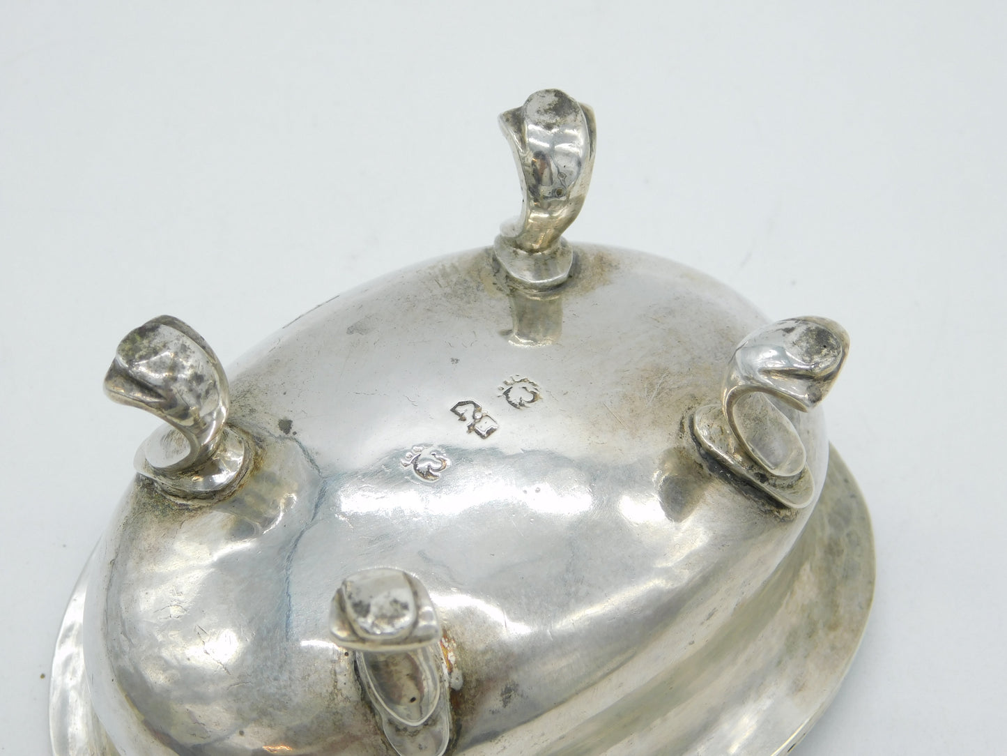 18th Century Austrian Sterling Silver 'Carpe Diem' Salt Cellar Antique c1780