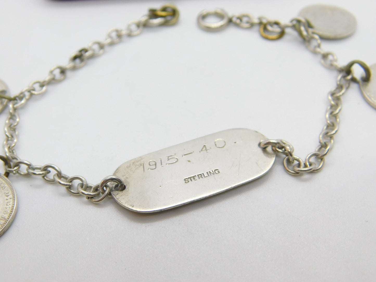 Sterling Silver Victorian Maundy Coin Set Charm Bracelet Antique c1873-c1940