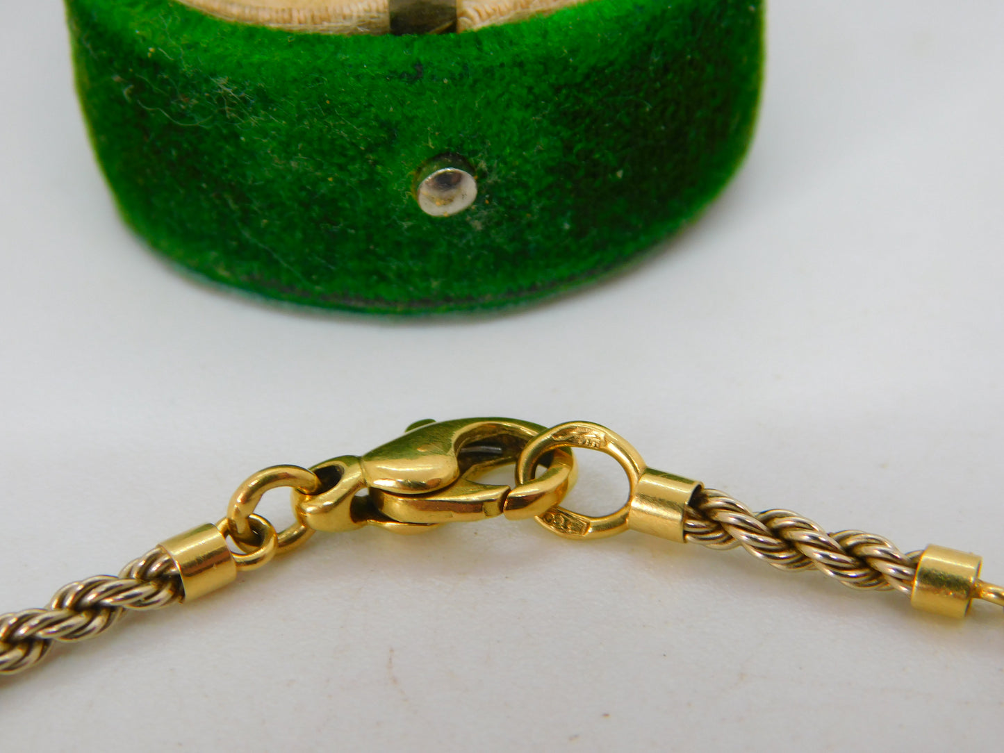 18ct Yellow Gold Rope Twist Panel Bracelet Vintage c1970 19cm Length