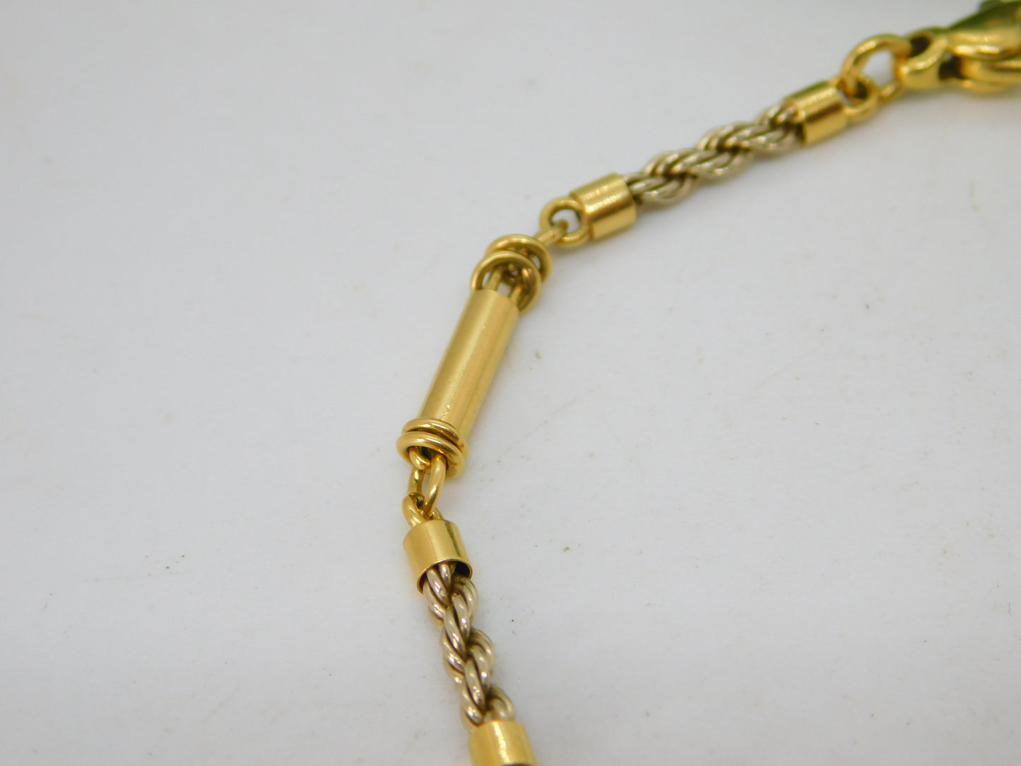 18ct Yellow Gold Rope Twist Panel Bracelet Vintage c1970 19cm Length
