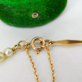 18ct Yellow Gold & Pearl Set Panel Bracelet Antique c1930 Art Deco 18cm Length