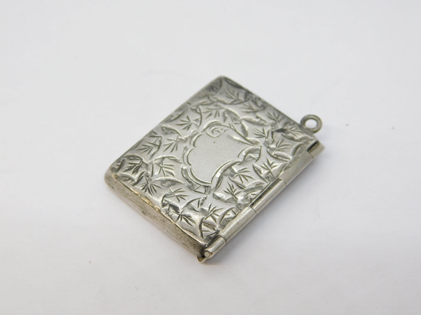 Edwardian Sterling Silver Floral Envelope Form Stamp Case Antique 1903 Birmingham
